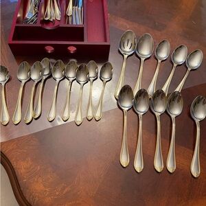 Elegant Silver and Gold Spoon Set